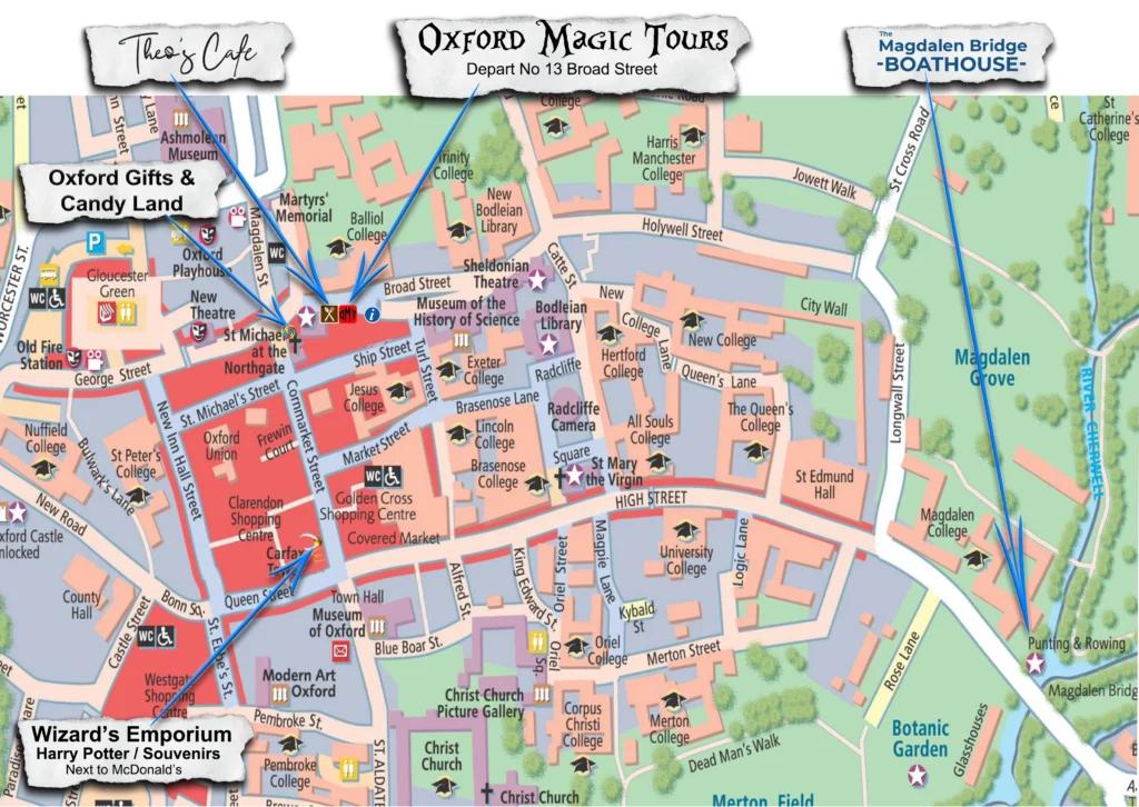 Map of oxford tourist map