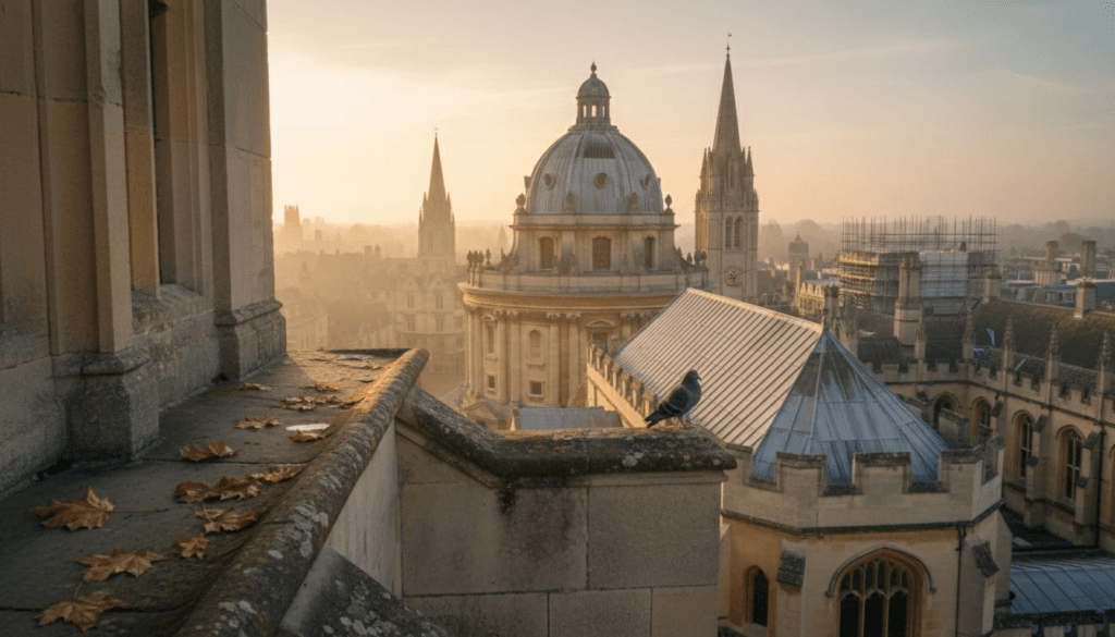 Oxford skyline showing dreaming spires at sunrise