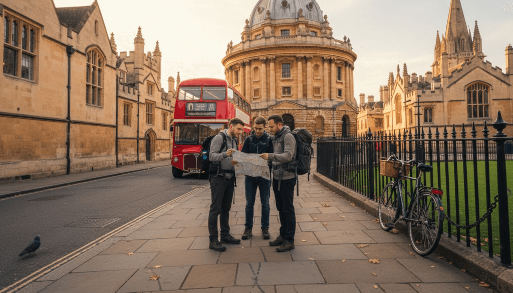 Oxford skyline with Radcliffe Camera and tourists