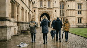 Oxford tour group entering historic Christ Church