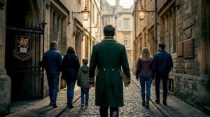 Tour group walking down Oxford street