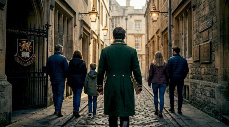 Tour group walking down Oxford street