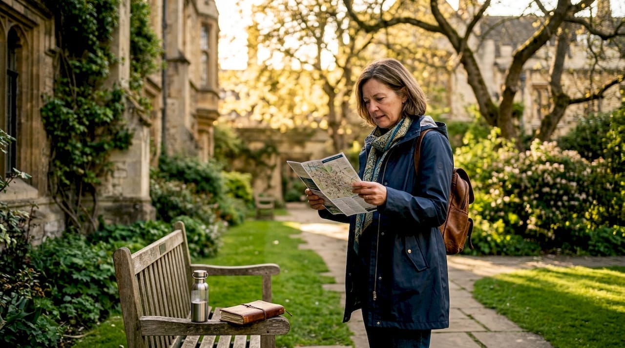 Tourist planning Oxford college walking tour